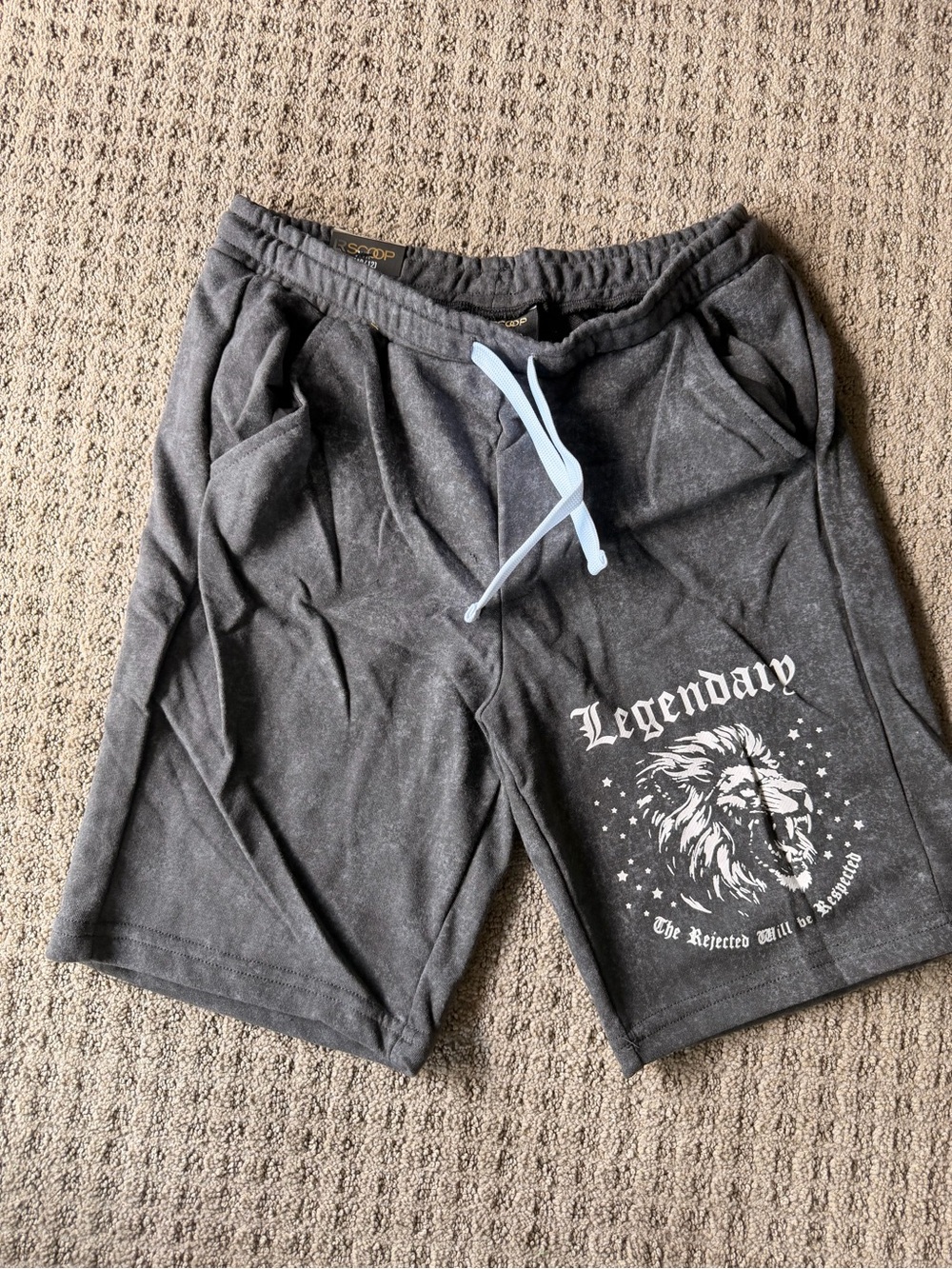 Legendary Kids Charcoal Graphic Lounge Shorts with Drawstring